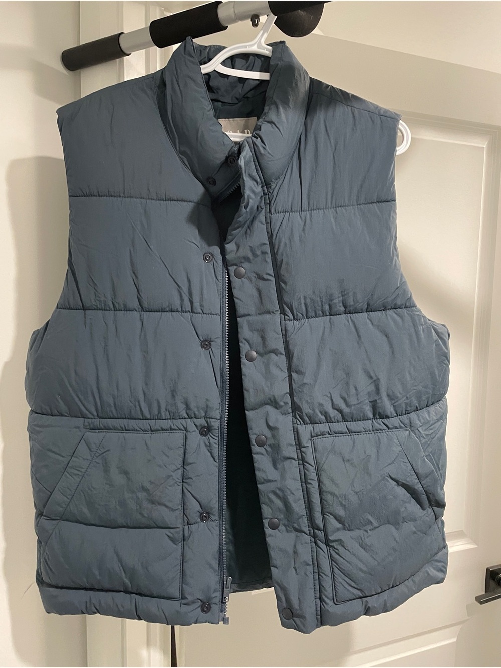 H&M Men's Quilted Puffer Vest in Slate Blue